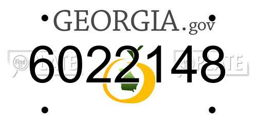 6022148 Georgia License Plate