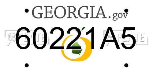 60221A5 Georgia License Plate