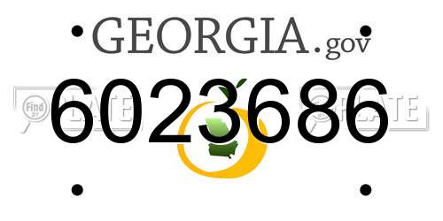 6023686 Georgia License Plate