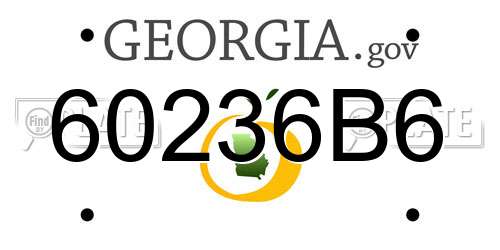 60236B6 Georgia License Plate