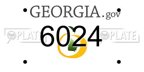 6024 Georgia License Plate