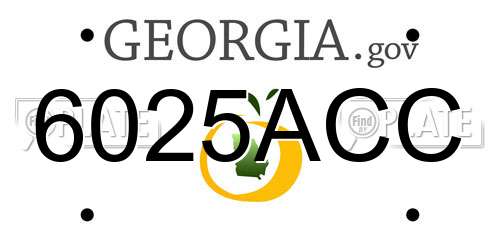 6025ACC Georgia License Plate