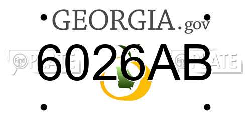 6026AB Georgia License Plate