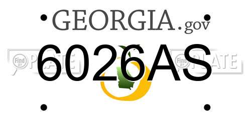 6026AS Georgia License Plate