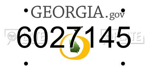 6027145 Georgia License Plate