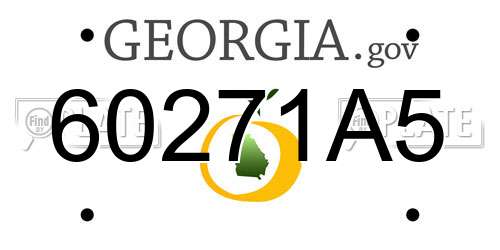 60271A5 Georgia License Plate