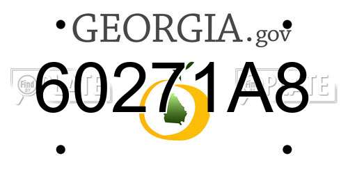 60271A8 Georgia License Plate