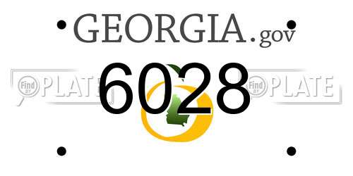 6028 Georgia License Plate