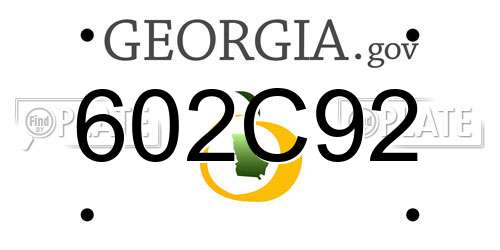 602C92 Georgia License Plate