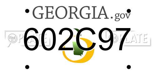 602C97 Georgia License Plate