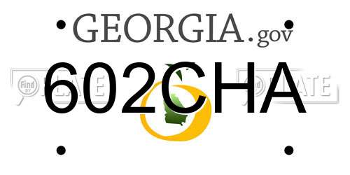 602CHA Georgia License Plate