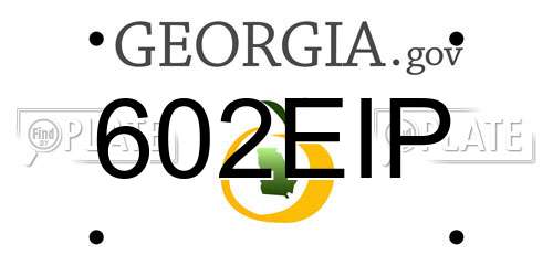 602EIP Georgia License Plate