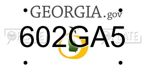 602GA5 Georgia License Plate