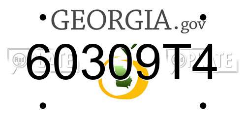 60309T4 Georgia License Plate