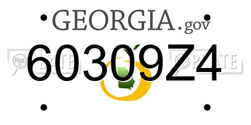60309Z4 Georgia License Plate