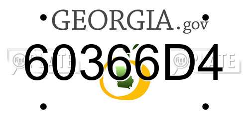 60366D4 Georgia License Plate