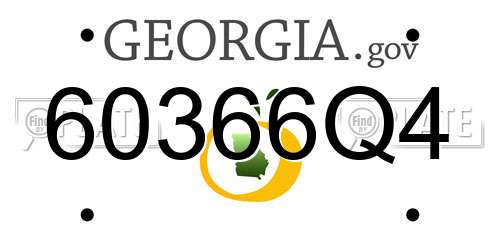 60366Q4 Georgia License Plate
