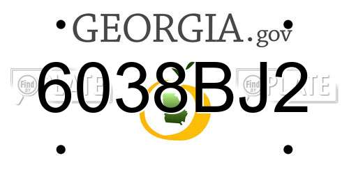 6038BJ2 Georgia License Plate