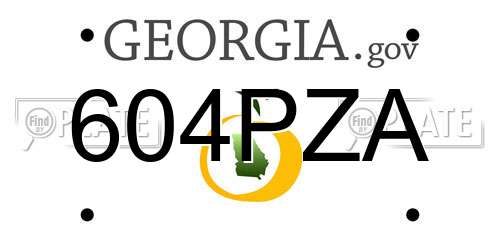 604PZA Georgia License Plate