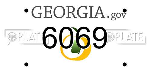 6069 Georgia License Plate