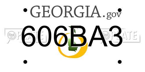 606BA3 Georgia License Plate