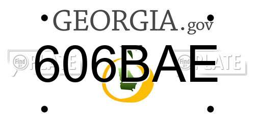 606BAE Georgia License Plate