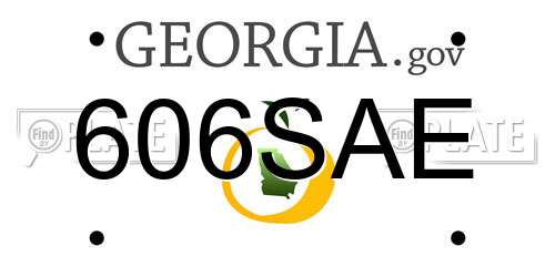 606SAE Georgia License Plate