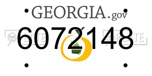 6072148 Georgia License Plate