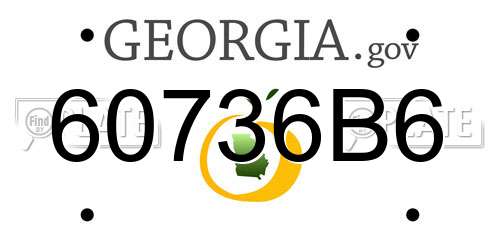 60736B6 Georgia License Plate