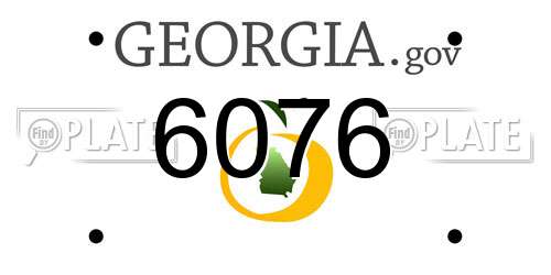 6076 Georgia License Plate