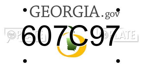 607C97 Georgia License Plate