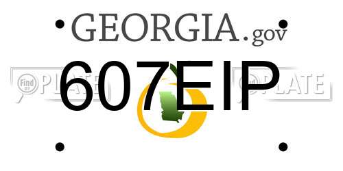 607EIP Georgia License Plate