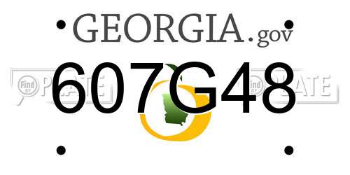 607G48 Georgia License Plate