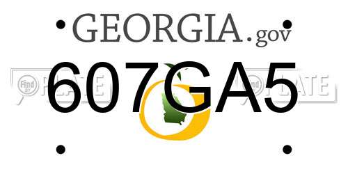 607GA5 Georgia License Plate
