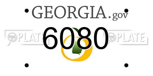 6080 Georgia License Plate