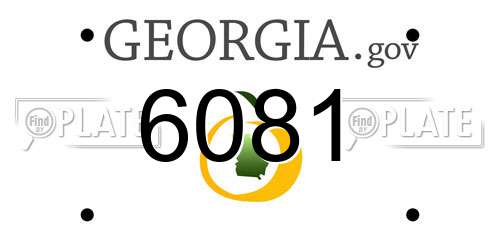 6081 Georgia License Plate