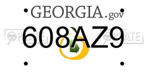 608AZ9 Georgia License Plate