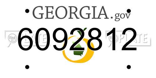 6092812 Georgia License Plate