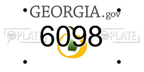 6098 Georgia License Plate
