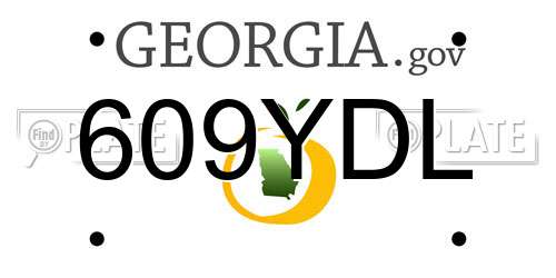 609YDL Georgia License Plate