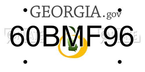 60BMF96 Georgia License Plate