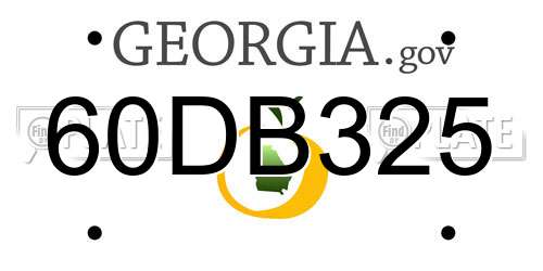 60DB325 Georgia License Plate