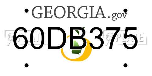 60DB375 Georgia License Plate
