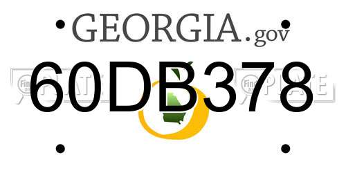 60DB378 Georgia License Plate