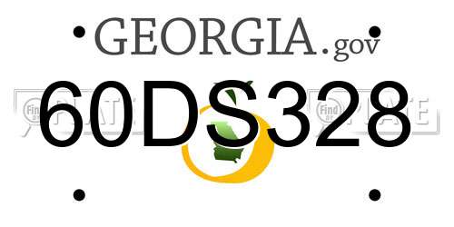 60DS328 Georgia License Plate