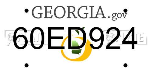 60ED924 Georgia License Plate