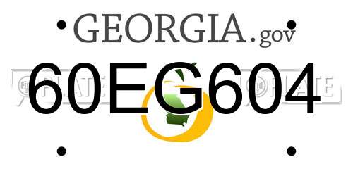 60EG604 Georgia License Plate