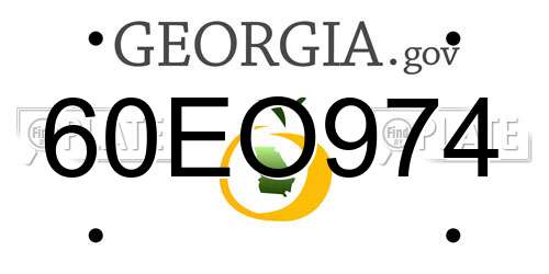 60EO974 Georgia License Plate