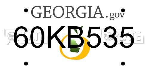 60KB535 Georgia License Plate