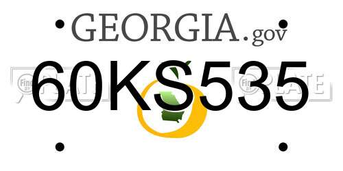 60KS535 Georgia License Plate